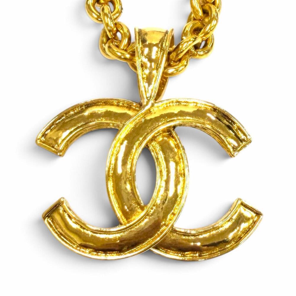 CHANEL Vintage Gold Logo Necklace